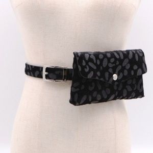 Black Animal Printed Belt Bag
